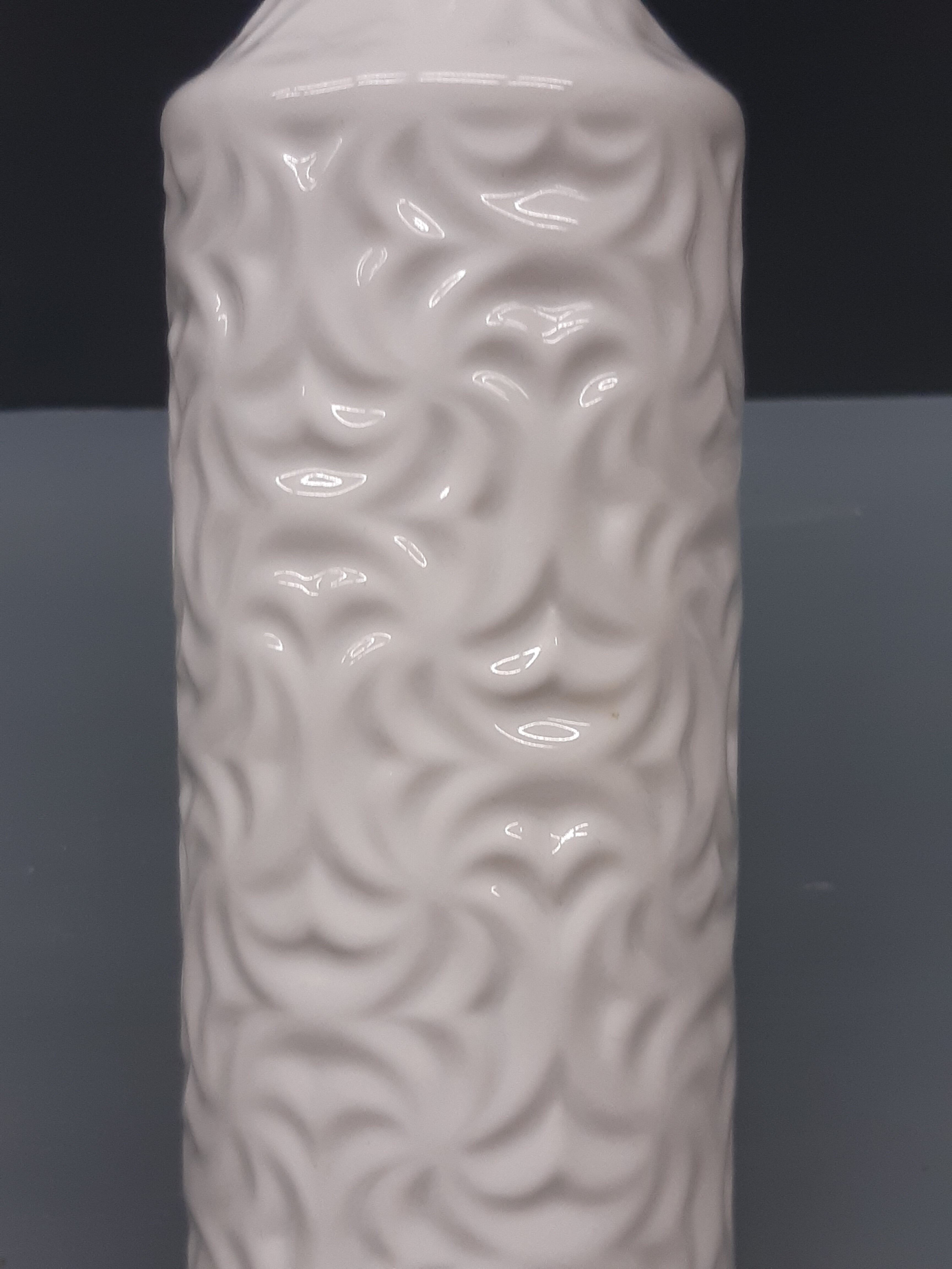 2 white porcelain bottles sargadelos o castro vintage