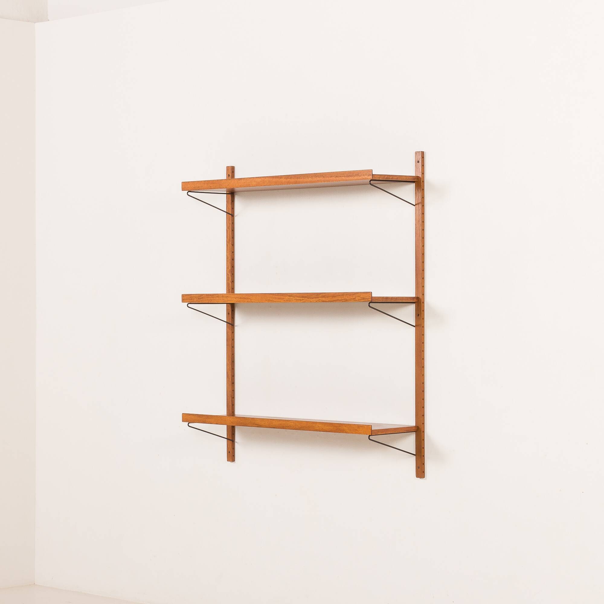 Mid century teak shelving unit, set of 3  extra wide shelves, Denmark 1970s