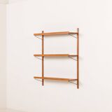 Mid century teak shelving unit, set of 3  extra wide shelves, Denmark 1970s