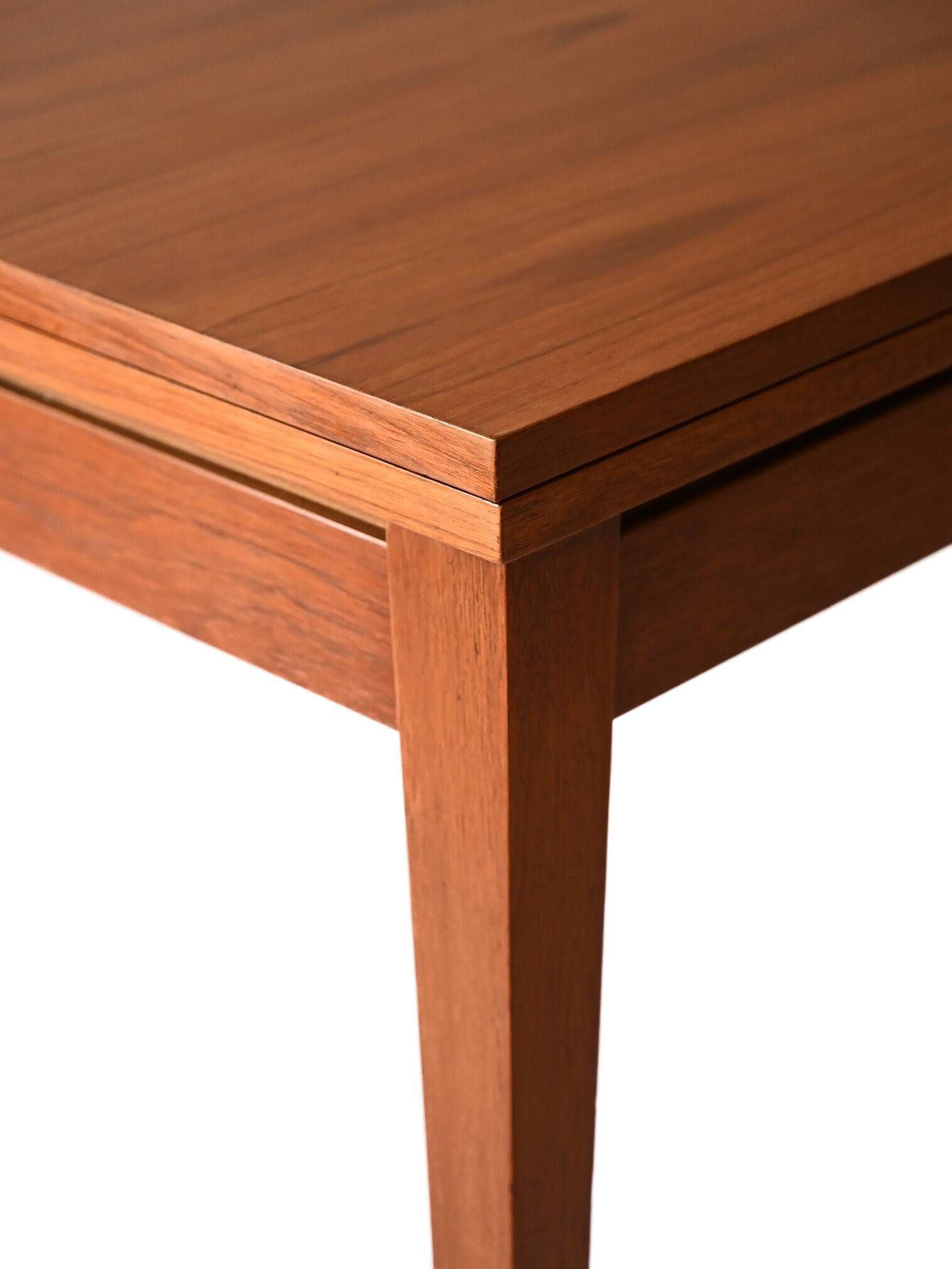 1960s Vintage Scandinavian Square Teak Dining Table
