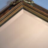 Vintage Venetian style beveled mirror with parecloses, 74 cm