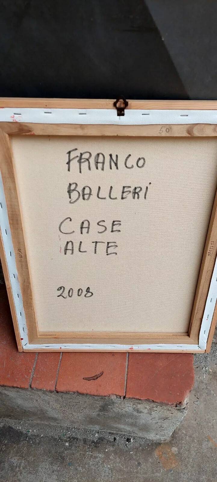 Peinture abstraite, cubisme, franco balleri huile sur toile 'le case alte'