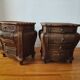 Pair of curved wicker bedside tables