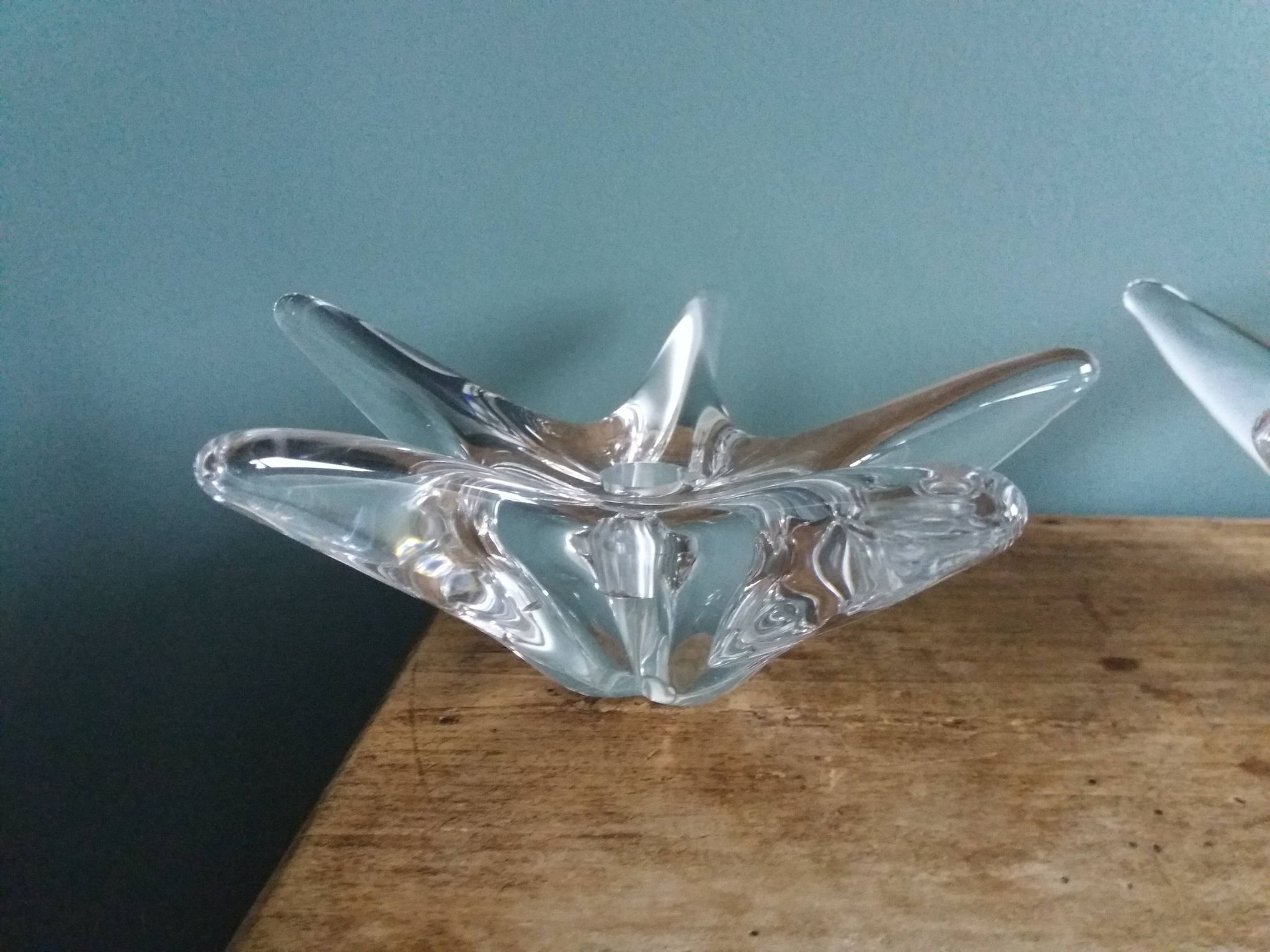 Bougeoirs cristal Daum France étoile de mer