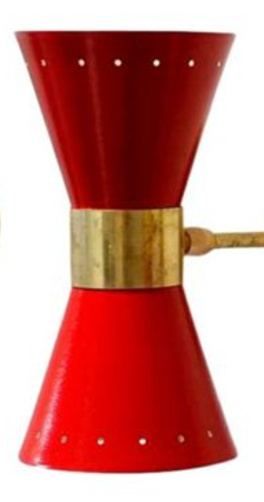 Wall lamp diabolo articulable arm red