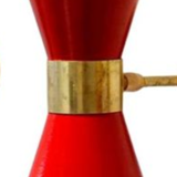 Wall lamp diabolo articulable arm red