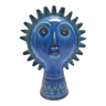 Postmodern Rimini Blue "Sole" Ceramic Head by Aldo Londi, Sardinia, Italy