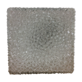 Applique carrée Holophane en verre ciselé, années 60