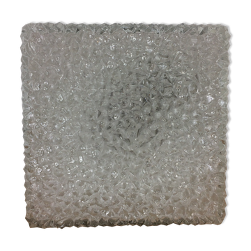 Square Holophane wall light in cut glass, 1960s.