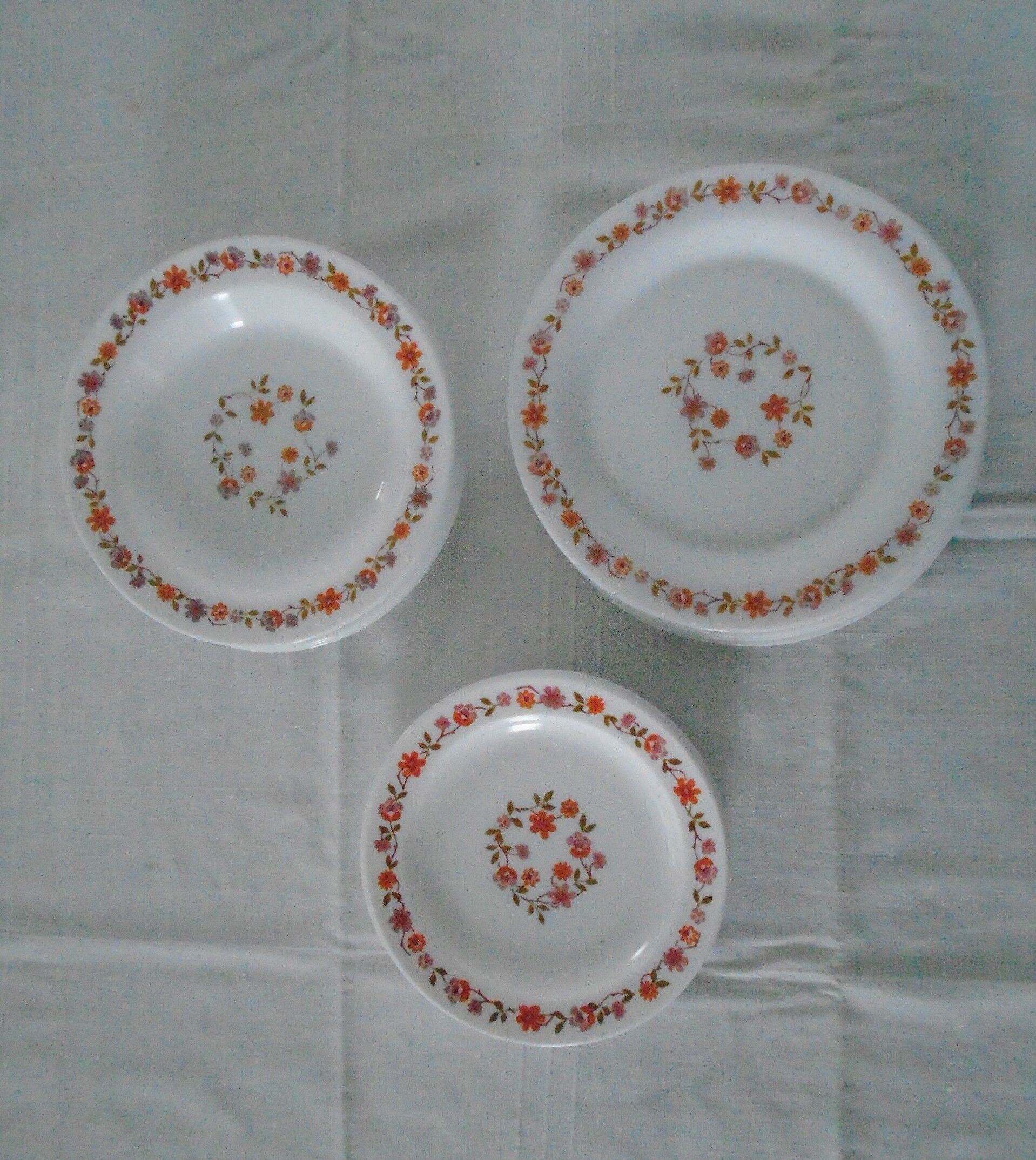 18 Scania vintage orange flower plates arcopal france