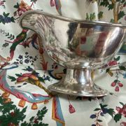 Saucière en métal argenté ancienne estampillée Birks