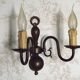 French Vintage Double Light Bronze Vintage Flemish Style Wall Light 5352