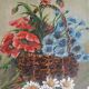 Old vintage flower bouquet painting frame
