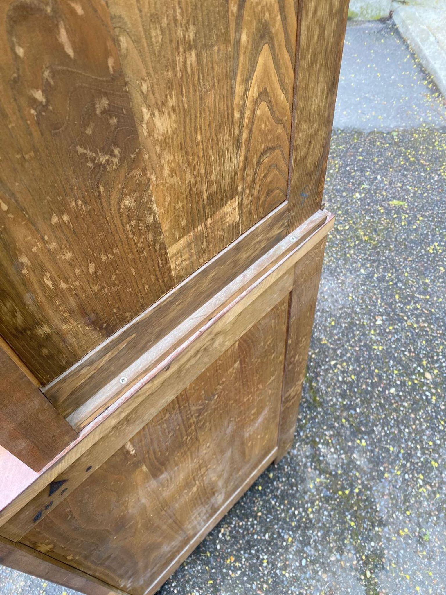 19th-century Louis Philippe corner display cabinet in solid wood.