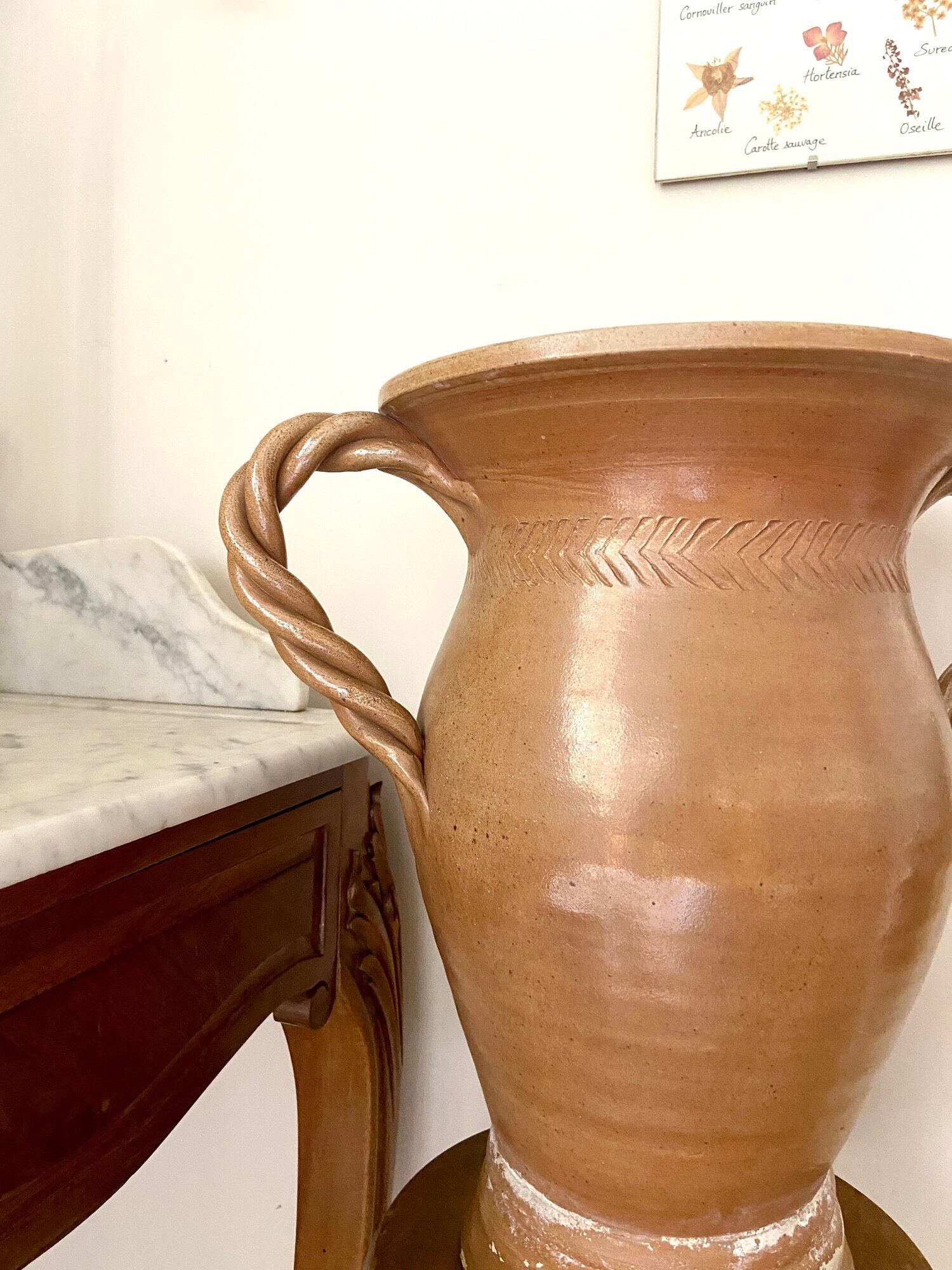 Glazed stoneware amphora