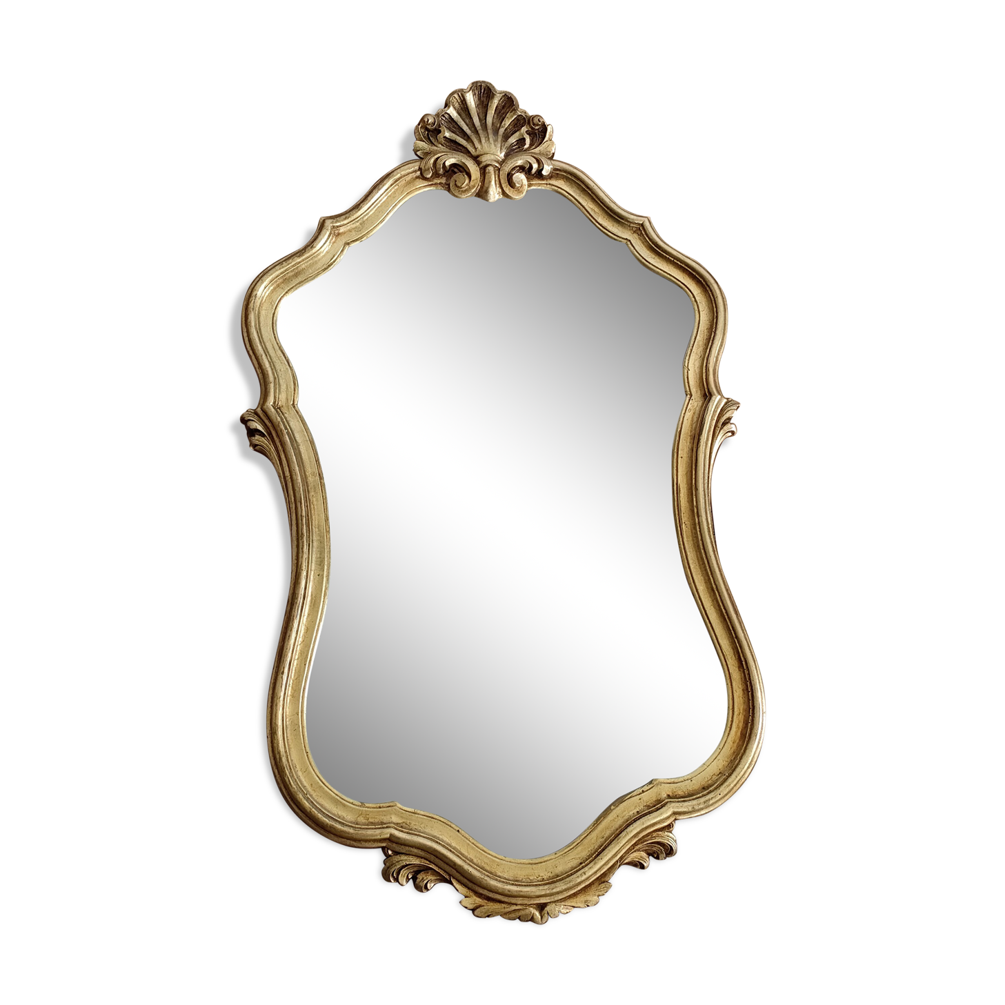 Large gilded mirror shell Louis XV style