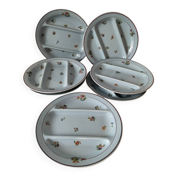 7 compartmentalized plates, Salins, France