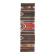 Vintage Turkish Oushak Handmade Wool Cotton Brown Runner Rug 73x254