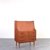 Secrétaire en teck danois du milieu du siècle par Gunnar Nielsen pour Tibergaard, années 1960.