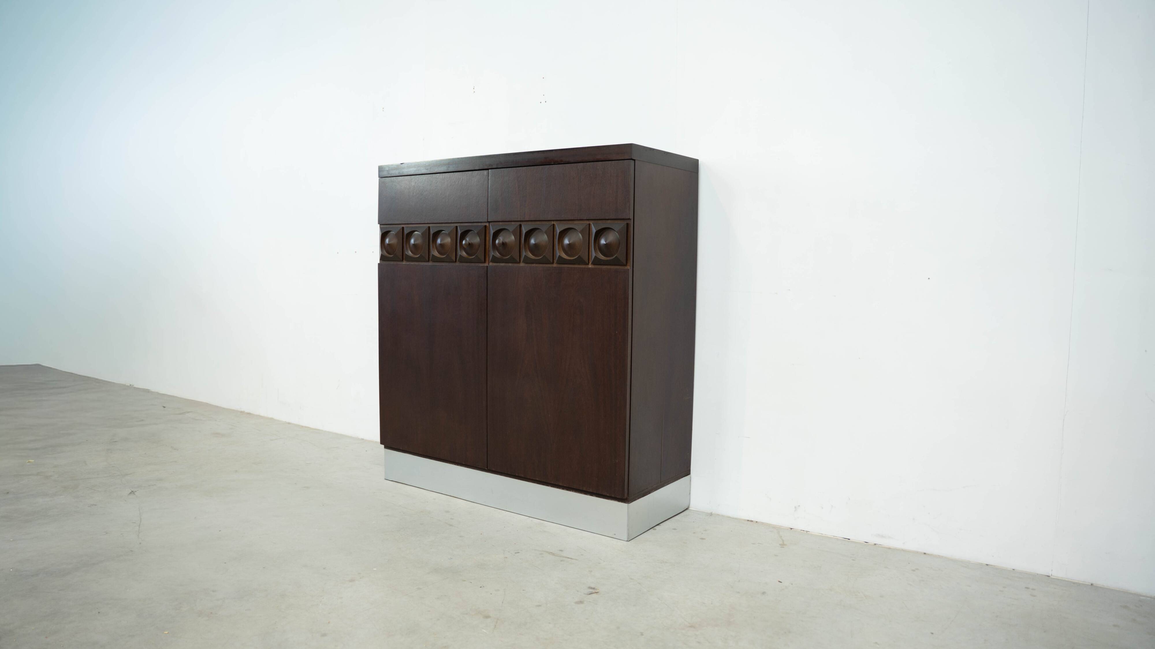 1970's brutalist bar cabinet