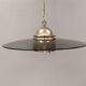 Original Belid T 391 pendant light in gold-coloured metal and smoked glass