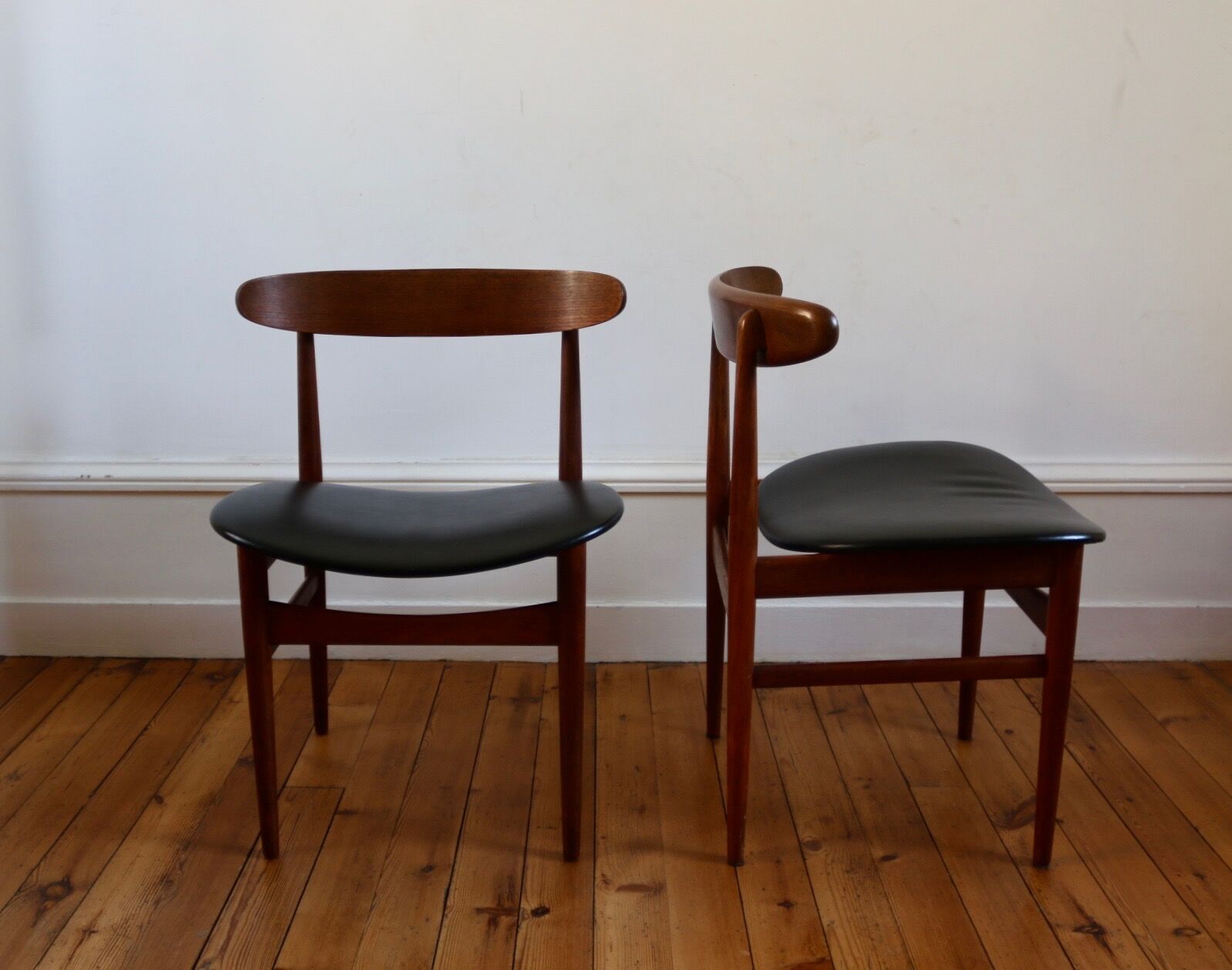 4 chairs Scandinavian 60s teak