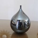 Vase " figue " en céramique noire irisée vintage
