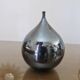 Vintage iridescent black ceramic "fig" vase