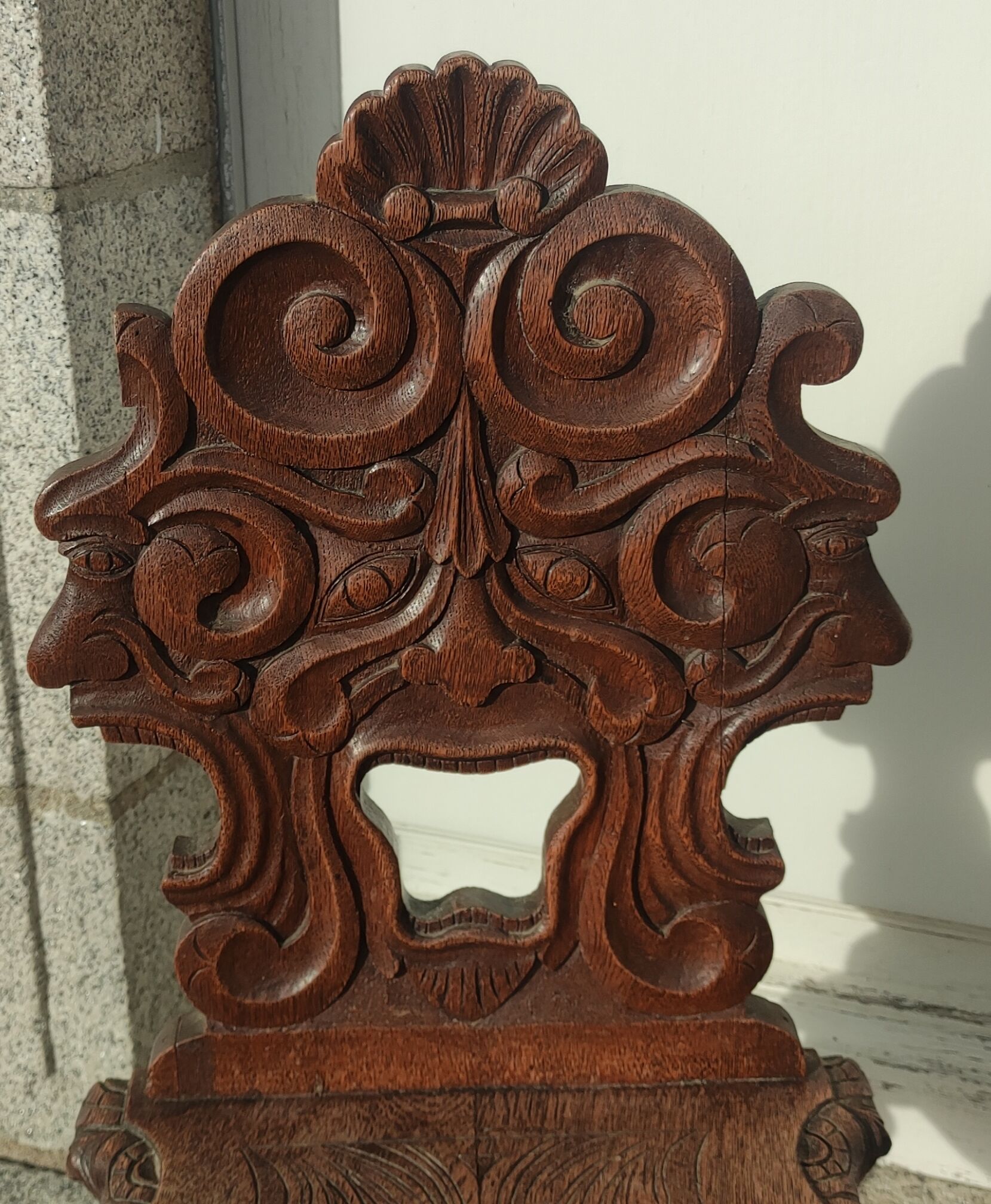Old carved wooden chair