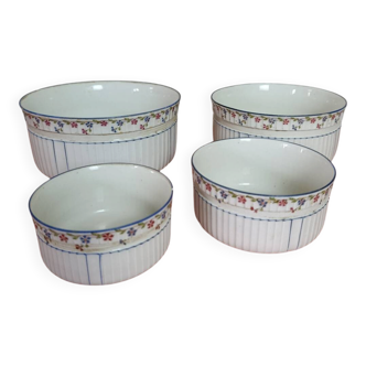 Nested porcelain salad bowls decorated