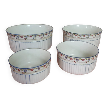 Nested salad bowls in fine decorated porcelain