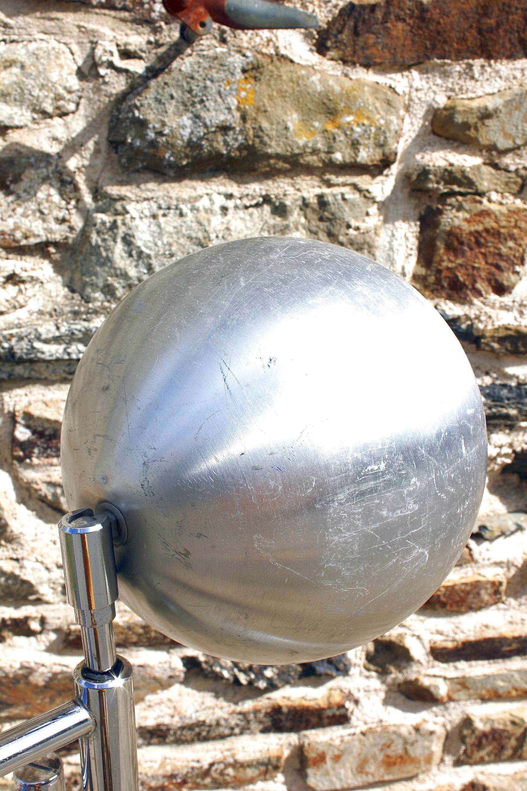 Vintage chrome eyeball floor lamp from the 70s