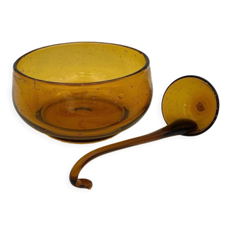 Vintage sangria, glass punch cut Biot, 1970s
