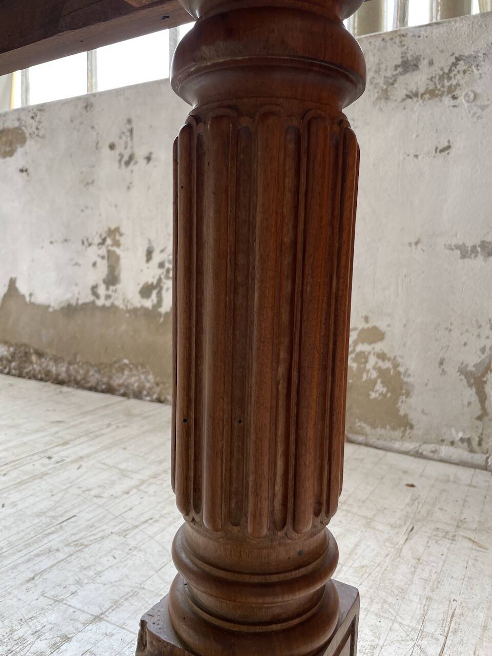 Solid walnut farmhouse castle table 1900 XXL