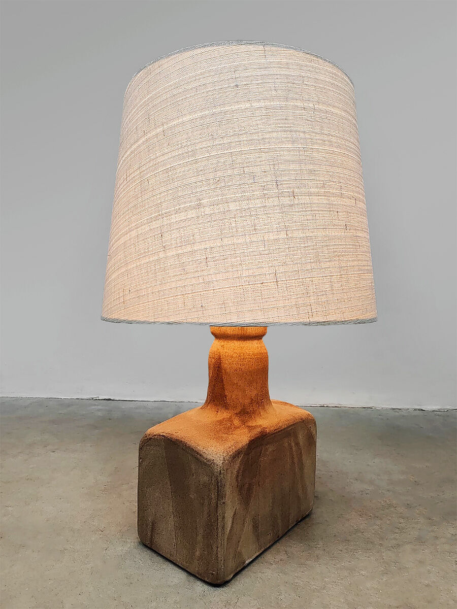 Vintage ceramic table lamp earth tones