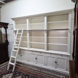 White bookcase library cabinet bookcase with ladder