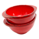 Lot de 2 bols à oreilles en terre émaillée rouge vif