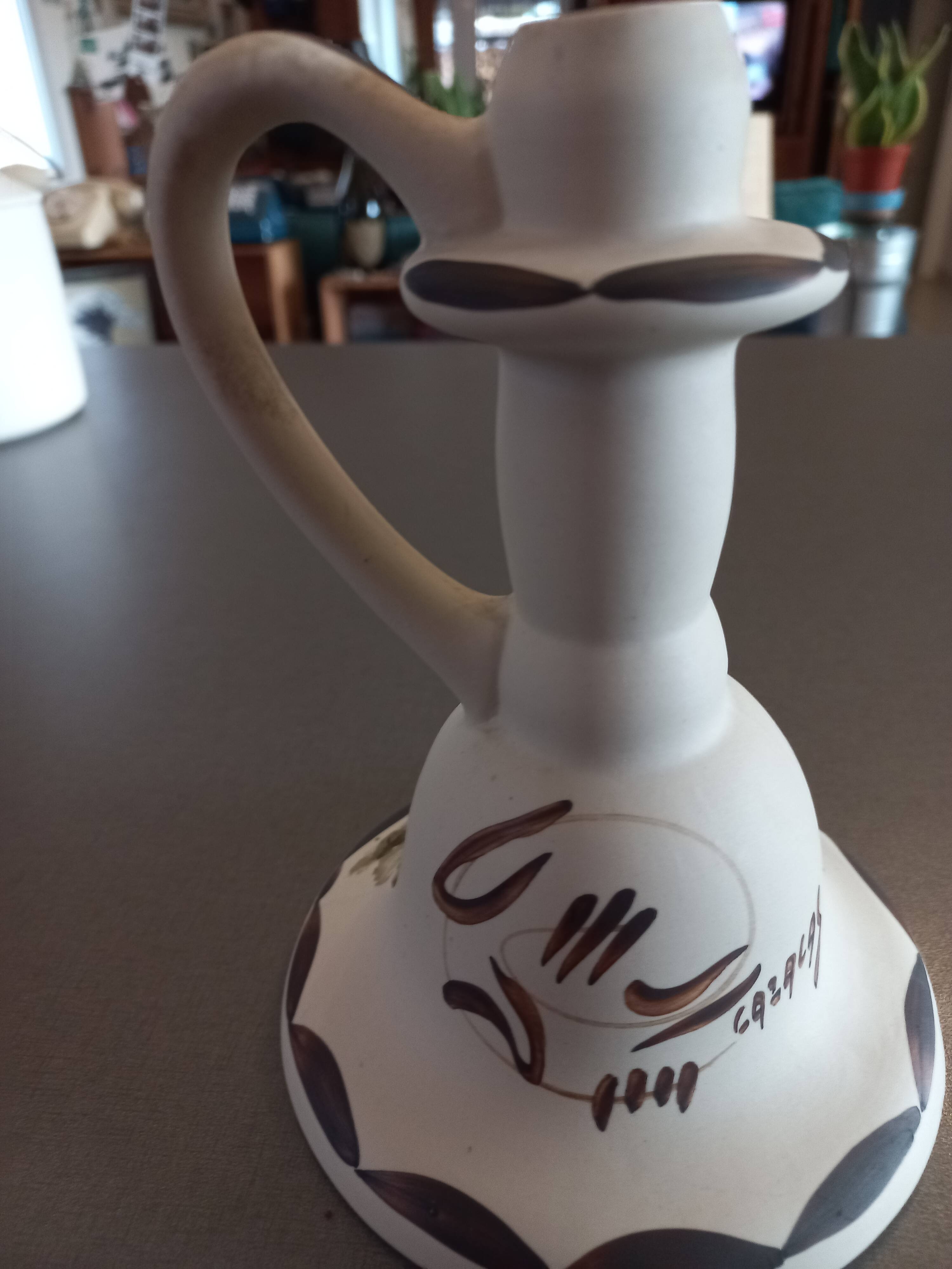 Candle holder signed Cazalas