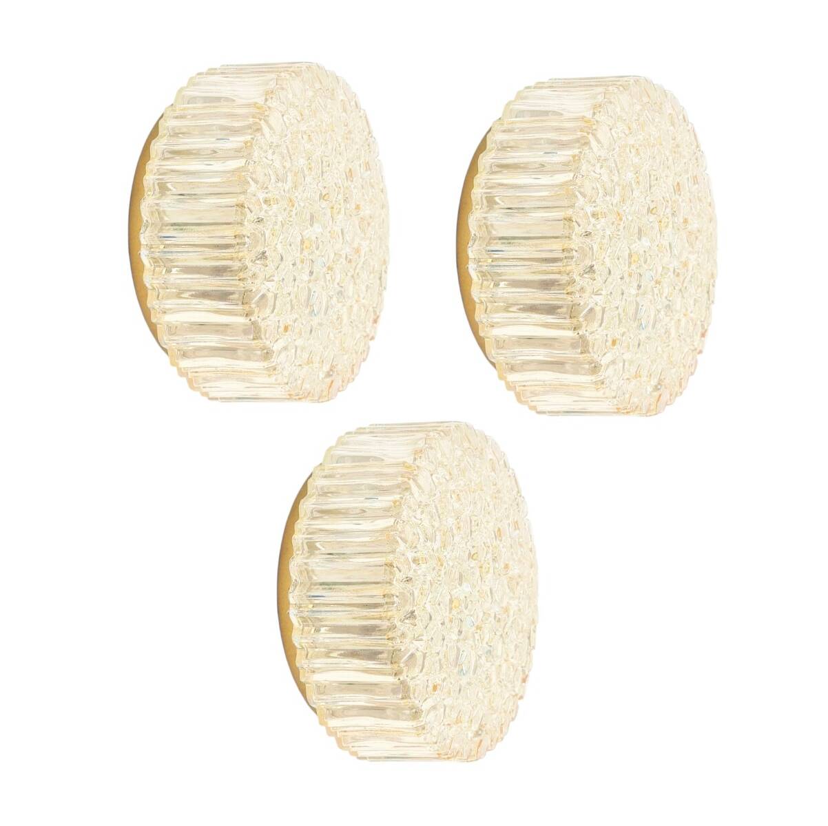 Mid Century Amber Bubble Glass Wall Light By H. Tynell For Limburg, 1970s