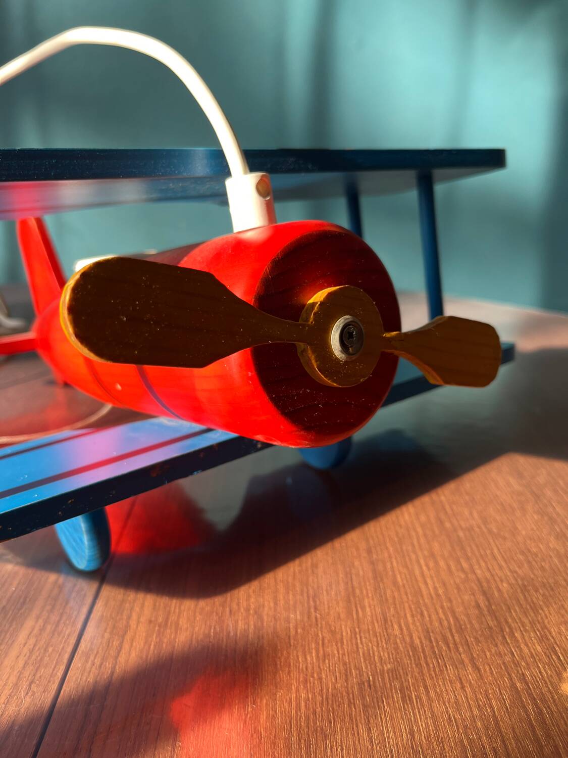 Airplane wooden pendant light