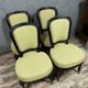 Set of 4 Napoleon III period chairs in black lacquered wood circa 1850