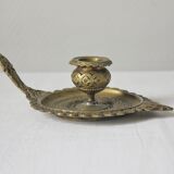 Bougeoir à main oriental en laiton vintage