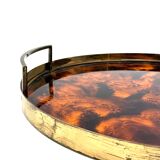 Hollywood regency round tray, Italy 1970s