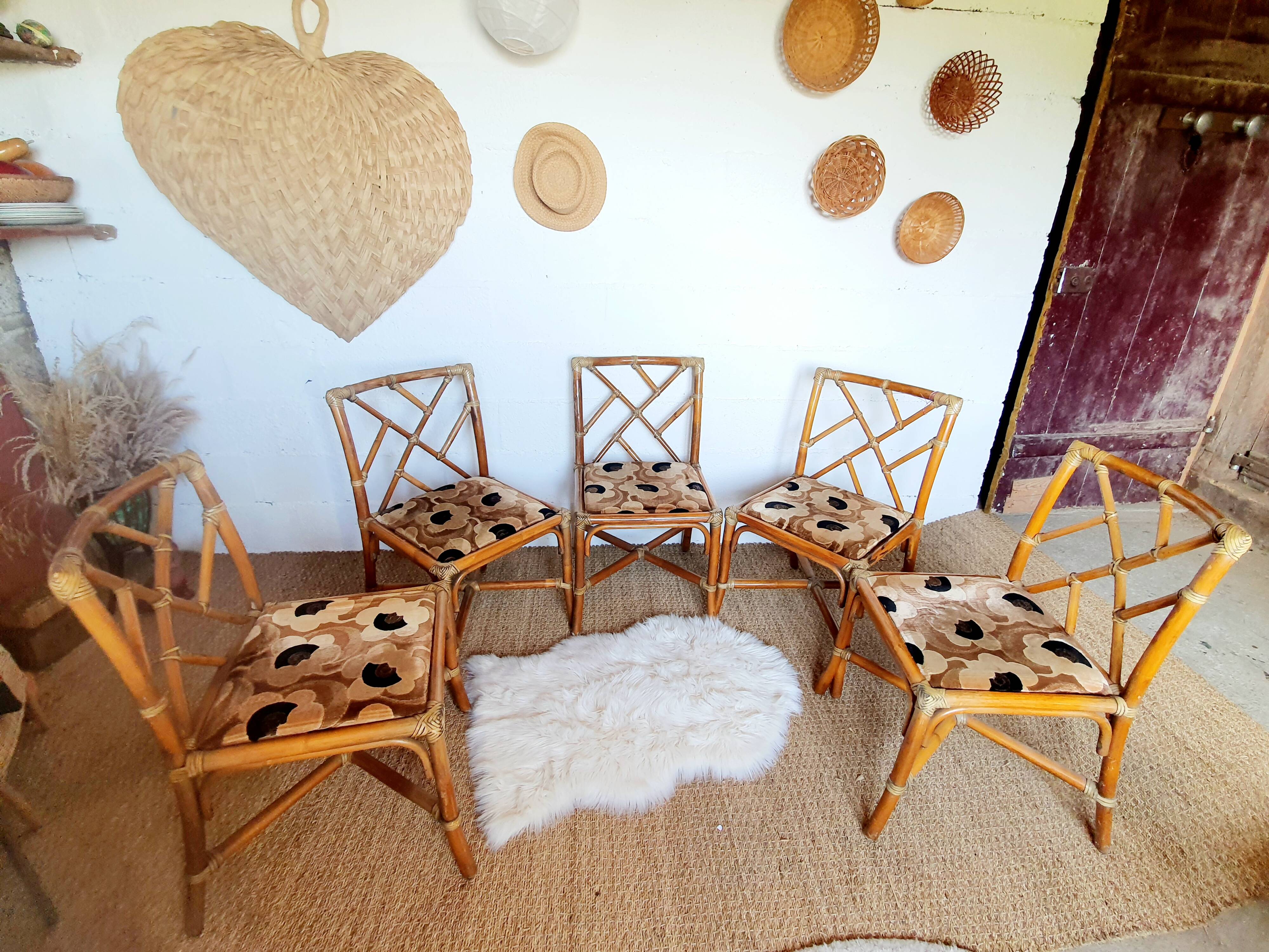 5 Bamboo chairs