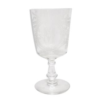 M crystal monogrammed foot glass
