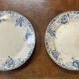 Pair of serving dishes from the early 20th century, Terre de Fer Choisy Le Roi - FLOREAL model