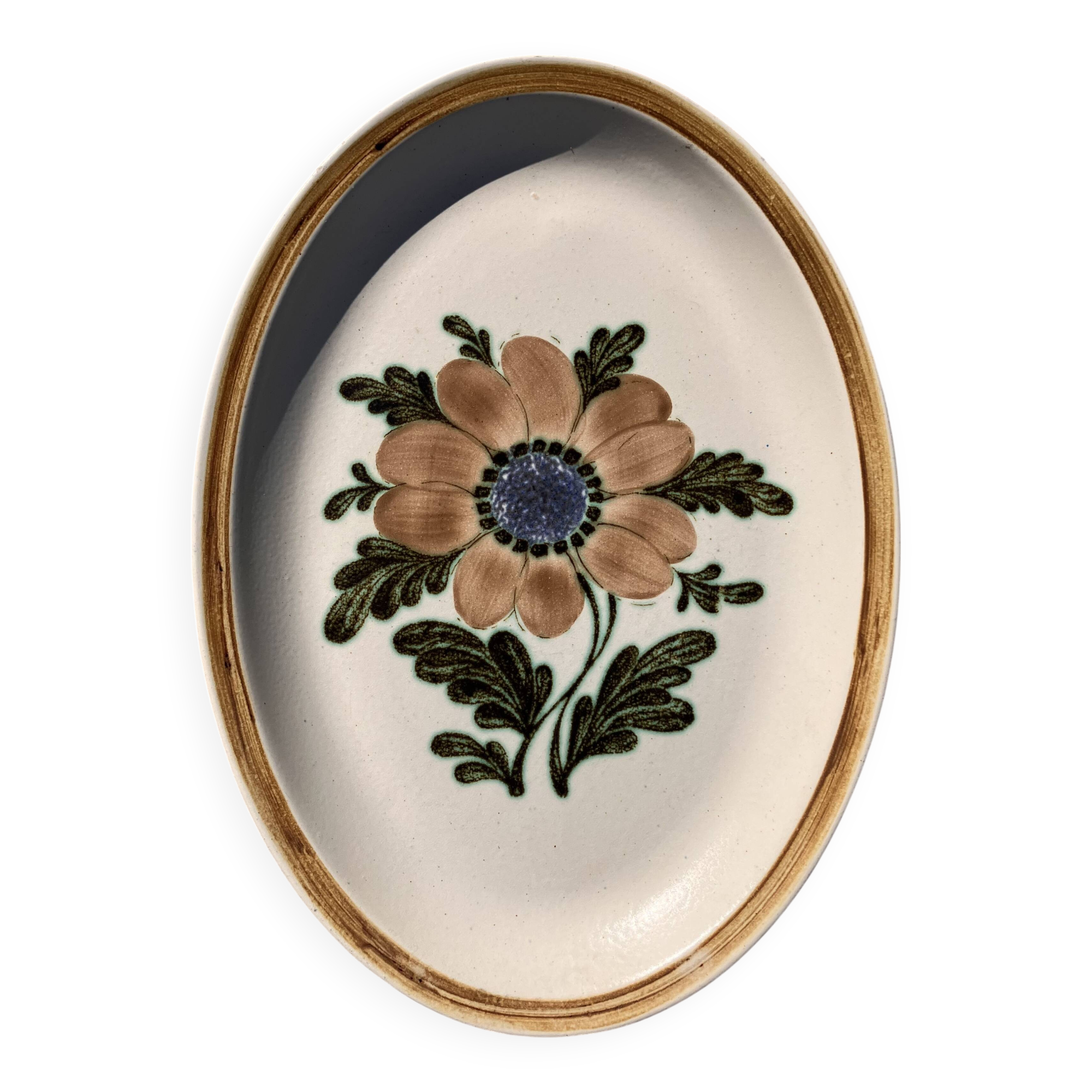Large oval floral Gien dish