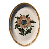 Grand plat ovale fleuri Gien