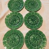 6 plates in barbotine 19 cm