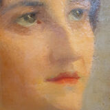 Oil portrait on canvas carved wooden frame